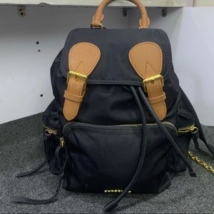 Pre owned small Burberry Rucksack in Technical Nylon leather in Black backpack